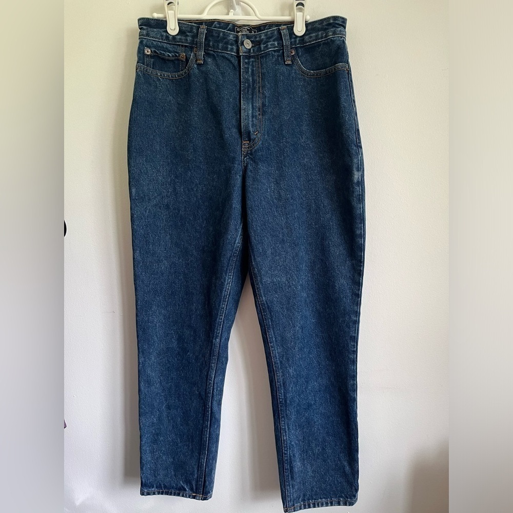 Abercrombie & Fitch Annie High Rise Girlfriend Denim Jeans - Dark Wash - US 29